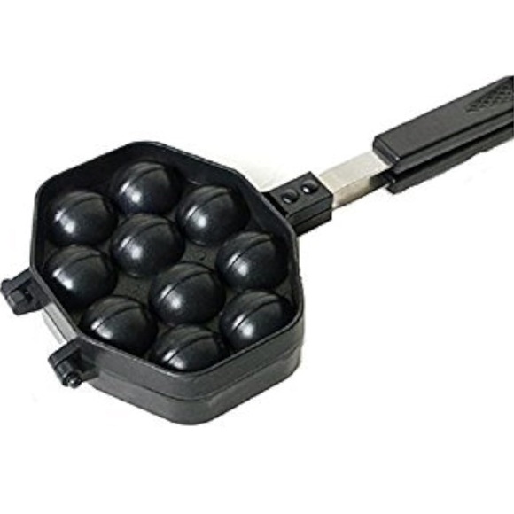EZ Cooker Korea Traditional Cookie Maker Frame with 10 Slot Walnut Waffle Pan - Picture 7 of 16